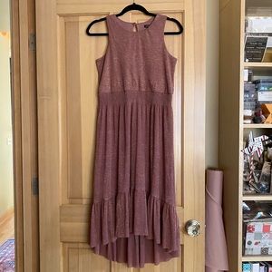 Girls’ Shimmering Mauve High-Low Dress